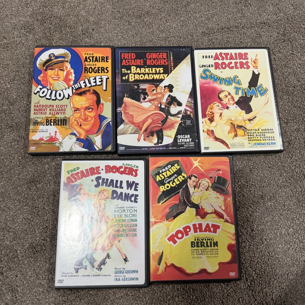 Fred Astaire Ginger Rogers Classic Movie DVD Collection Top Hat Swing Time‎